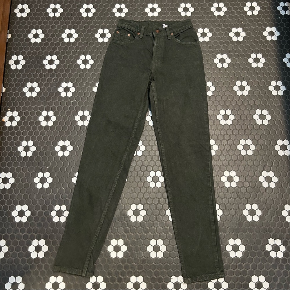 Vintage 1995 Levi Strauss 550 Relaxed Fit Tapered Leg 5 Long Women’s Dark Green